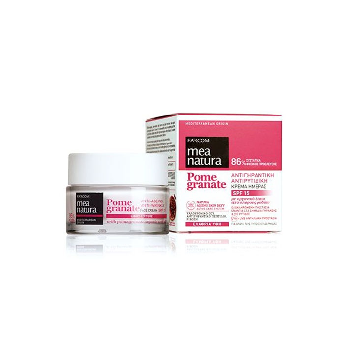 МЕА НАТУРА ДНЕВЕН КРЕМ ПРОТИВ БРЪЧКИ С НАР СЪС SPF 15 50 мл. / MEA NATIRA POMEGRANATE ANTI-AGING, ANTI-WRINKLE FACE DAY CREAM SPF 15 50 ml.