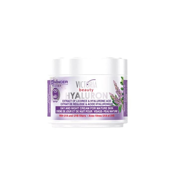КРЕМ ЗА ЛИЦЕ ПРОТИВ БРЪЧКИ С ХИАЛУРОНОВА КИСЕЛИНА 60 - 75 г. 50 мл. / VICTORIA BEAUTY HYALURON DAY AND NIGHT FACE CREAM FOR MATURE SKIN 60 - 75