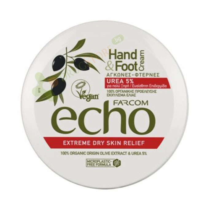 КРЕМ ЗА РЪЦЕ И КРАКА С НАТУРАЛЕН ЕКСТРАКТ ОТ МАСЛИНА И УРЕА 5% 200 мл / ECHO HAND AND FOOT CREAM OLIVE AND UREA 5%