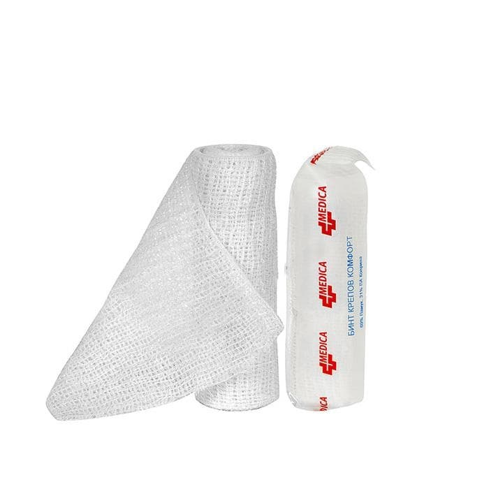 КРЕПОВ БИНТ КОМФОРТ 4 м. х 8 см. / MEDICA CREPE BANDAGE COMFORT