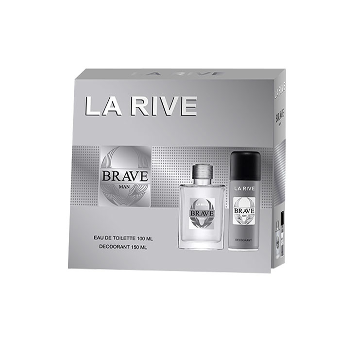 ЛА РИВ BRAVE MAN МЪЖКИ КОМПЛЕКТ - ТОАЛЕТНА ВОДА 100 мл. + ДЕЗОДОРАНТ 150 мл. / LA RIVE BRAVE MAN SET - EAU DE TOILETTE 100 ml. + DEODORANT 150 ml.