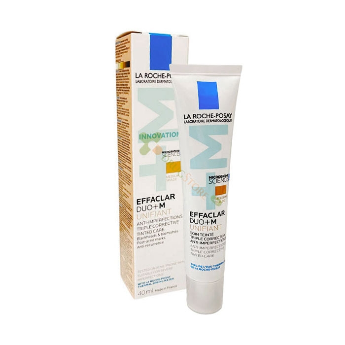 ЛА РОШ ПОЗЕ ЕФАКЛАР ДУО+М ТОНИРАН ГЕЛ-КРЕМ ПРИ НЕСЪВЪРШЕНСТВА MEDIUM SHADE 40 мл / LA ROCHE POSAY EFFACLAR DUO+M UNIFIANT MEDIUM SHADE