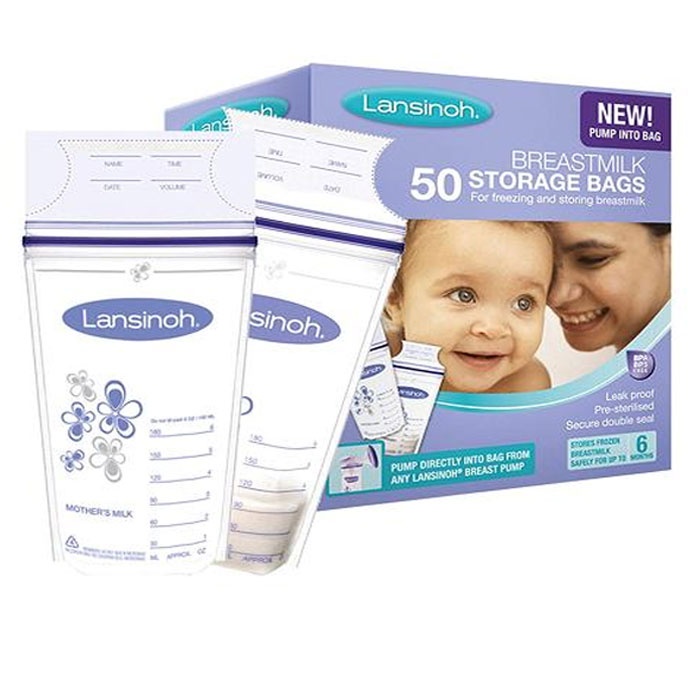 ПЛИКОВЕ ЗА СЪХРАНЕНИЕ НА КЪРМА ЛАНСИНОХ 50 броя / LANSINOH BREASTMILK STORAGE BAGS