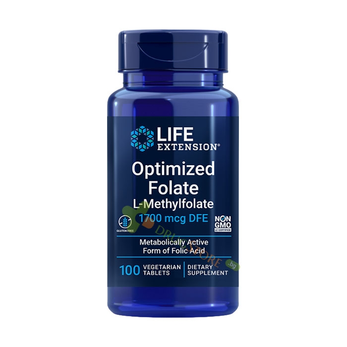 L-МЕТИЛФОЛАТ/ФОЛИЕВА КИСЕЛИНА таблетки 100 броя / LIFE EXTENSION OPTIMIZED FOLATE (L-METHYLFOLATE)