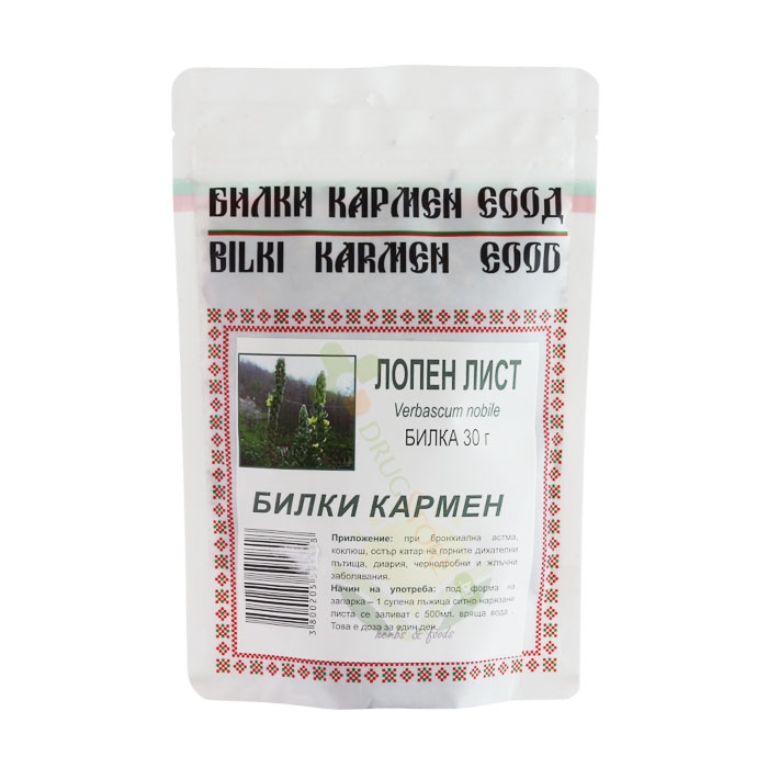 ЛОПЕН ЛИСТА 30 г БИЛКИ КАРМЕН / BILKI KARMEN MULLEIN LEAVES