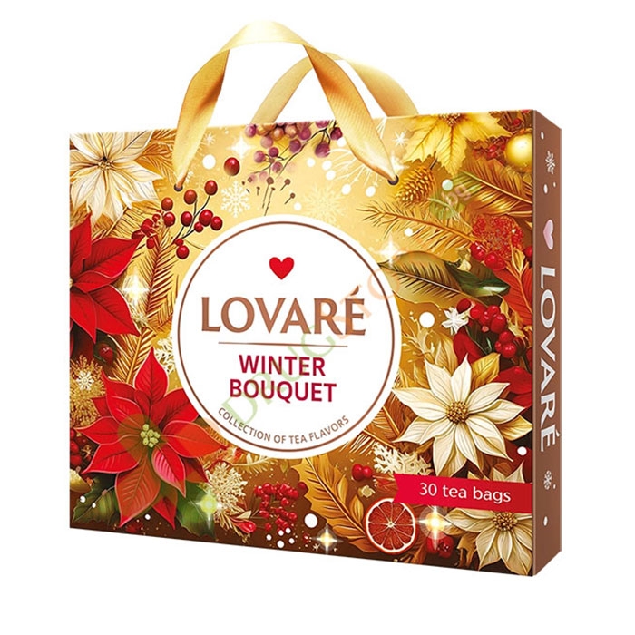 ЛОВАРЕ ЧАЙ АСОРТИ WINTER BOUQUET филтър 6 вида х 5 броя / LOVARE TEA ASSORTED WINTER BOUQUET COLLECTION tea bags 6 х 5
