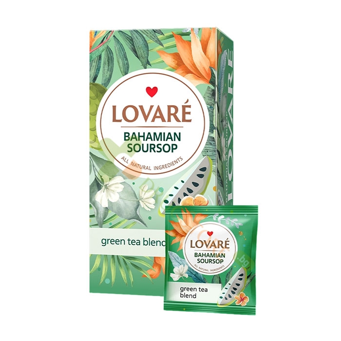 ЛОВАРЕ ЧАЙ BAHAMIAN SOURSOP филтър 24 броя / LOVARE BAHAMIAN SOURSOP TEA tea bags