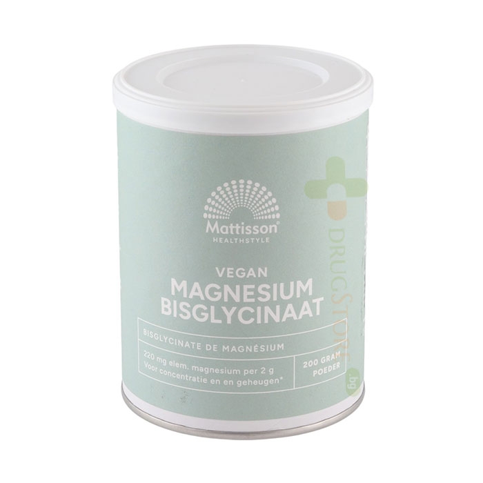 МАТИСЪН МАГНЕЗИЙ БИСГЛИЦИНАТ ВЕГАН прах 200 г / MATTISSON HEALTHSTYLE MAGNESIUM BISGLYCINATE VEGAN