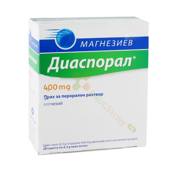 МАГНЕЗИЕВ ДИАСПОРАЛ прах за перорален разтвор 400 мг 20 броя / PROTINA PHARMA MAGNESIUM DIASPORAL