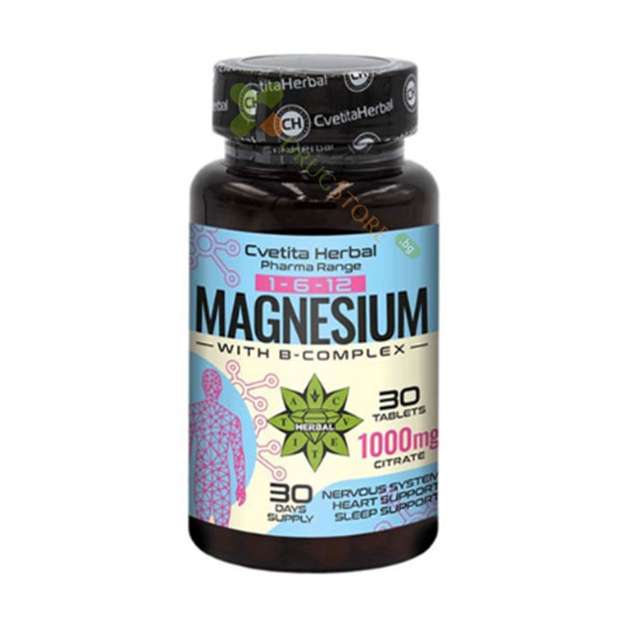 МАГНЕЗИЙ + B-КОМПЛЕКС таблетки 30 броя / CVETITA HERBAL MAGNESIUM + B COMPLEX