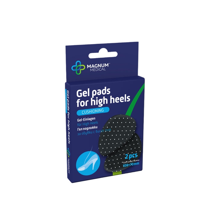МАГНУМ МЕДИКАЛ ГЕЛ ПОДЛОЖКИ ЗА ОБУВКИ С ВИСОК ТОК 100 х 70 мм 2 броя / MAGNUM MEDICAL GEL PADS 100 х 70 mm