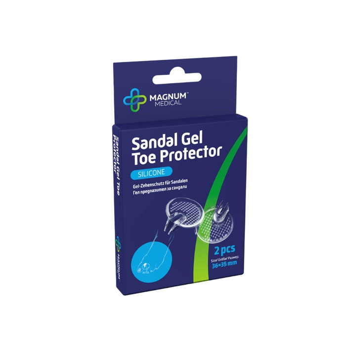 МАГНУМ МЕДИКАЛ ГЕЛ ПРЕДПАЗИТЕЛИ ЗА САНДАЛИ 36 х 35 мм 2 броя / MAGNUM MEDICAL SANDAL GEL TOE PROTECTOR