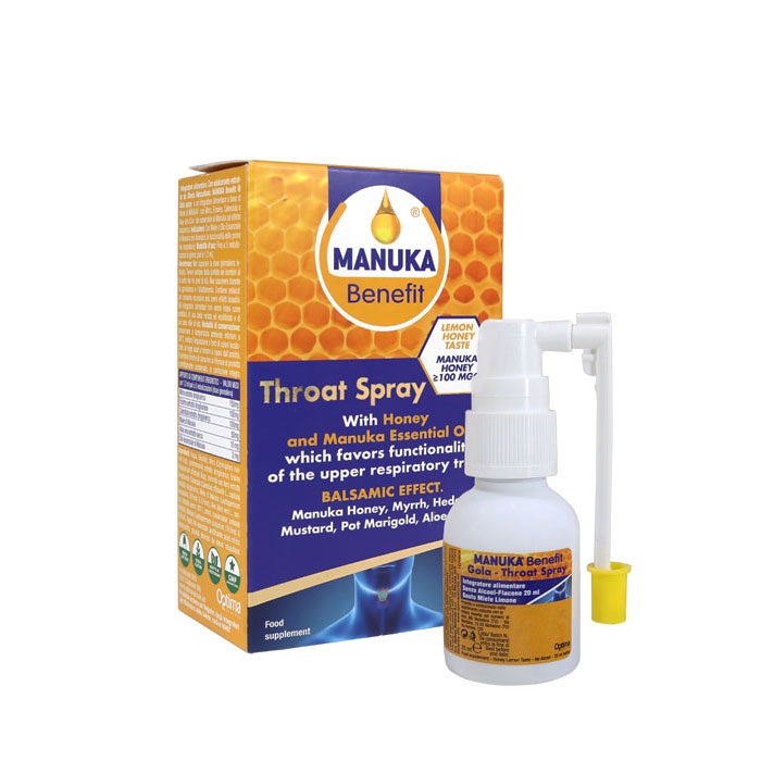 МАНУКА БЕНЕФИТ СПРЕЙ ЗА ГЪРЛО С МЕД ОТ МАНУКА 20 мл / MANUKA BENEFIT THROAT SPRAY