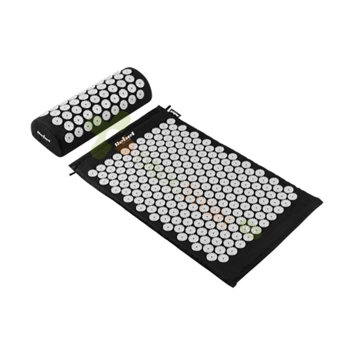 МАСАЖНО КИЛИМЧЕ С ВЪЗГЛАВНИЦА ЧЕРНО И СИВО / CHINESE GOODS MASSAGE MAT WITH PILLOW BLACK AND GREY