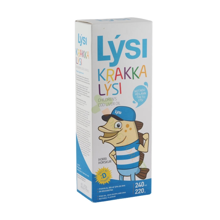 МАСЛО ОТ ЧЕРЕН ДРОБ НА ТРЕСКА ЗА ДЕЦА 240 мл / LYSI CHILDREN&#039;S COD LIVER OIL