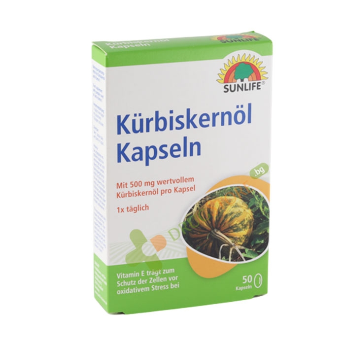 МАСЛО ОТ ТИКВЕНО СЕМЕ капсули 500 мг 50 броя / SUNLIFE KURBISKERNOL