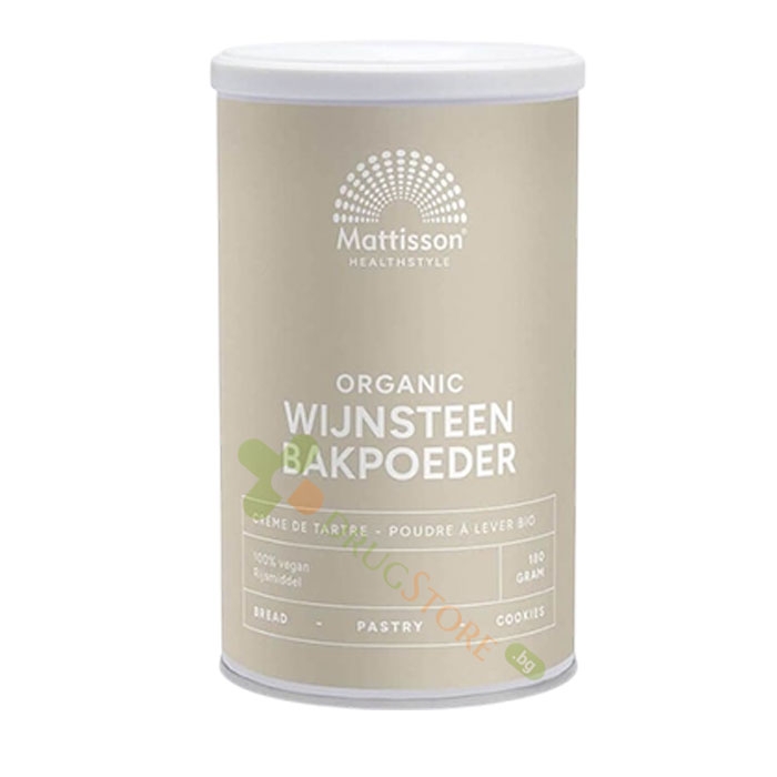 МАТИСЪН БИО КРЕМОТАРТАР прах 180 г / MATTISSON HEALTHSTYLE ORGANIC CREAM OF TARTAR powder