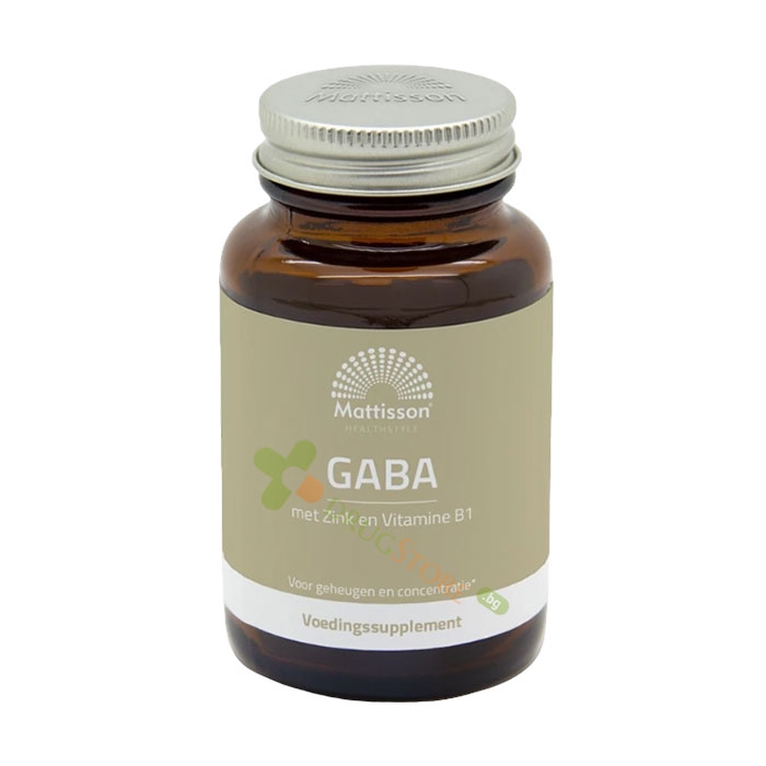 МАТИСЪН ГАБА 1000 мкг + ЦИНК + ВИТАМИН B1 таблетки 60 броя / MATTISSON HEALTHSTYLE GABA 1000 mg WITH ZINC AND VITAMIN B1