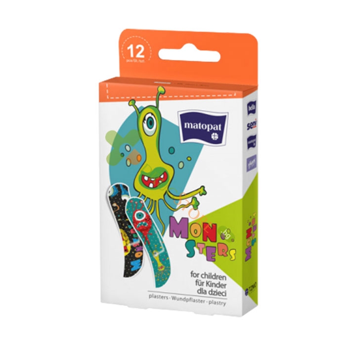 МАТОПАТ ПЛАСТИРИ ЗА ДЕЦА MONSTER 12 броя / MATOPAT PLASTRY FOR CHILDREN MONSTER