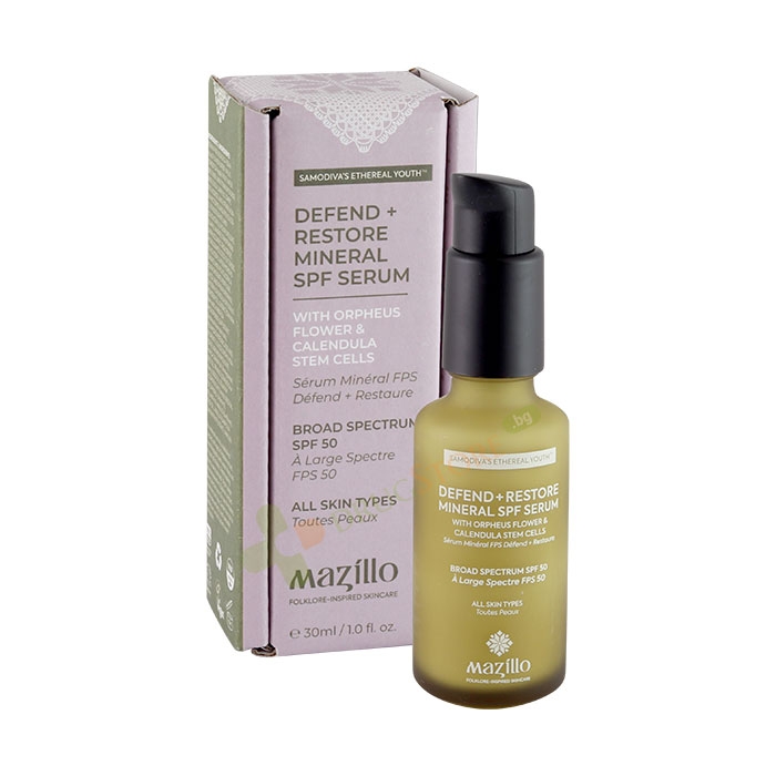 МАЗИЛО РЕГЕНЕРИРАЩ И ПОДМЛАДЯВАЩ СЕРУМ ЗА ЛИЦЕ SPF50 30 мл / MAZILLO DEFEND AND RESTORE MINERAL SPF50 FACE SERUM