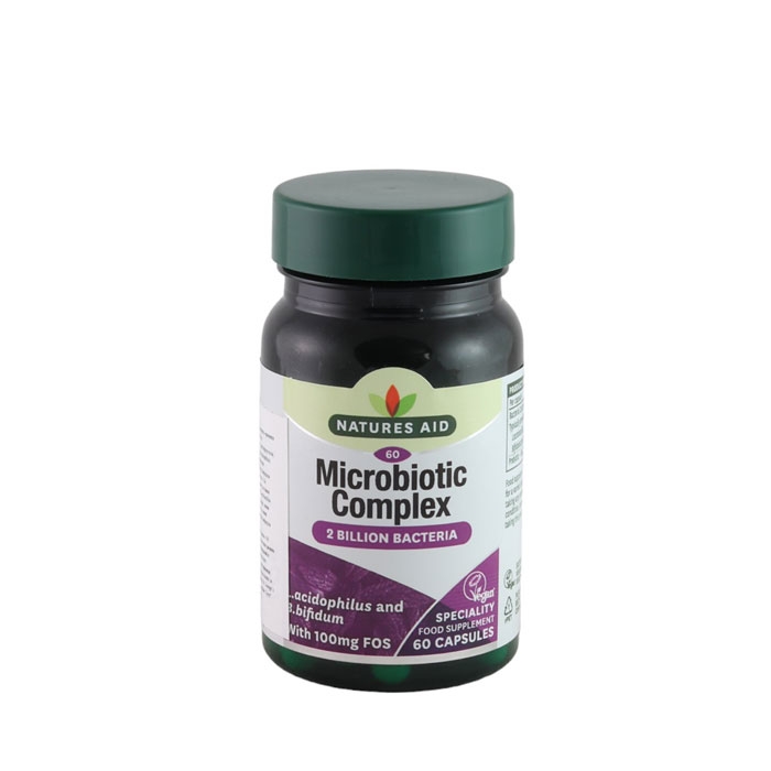 МИКРОБИОТИЧЕН КОМПЛЕКС капсули 60 броя / NATURES AID PROBIOTIC COMPLEX WITH BIFIDUS AND FOS