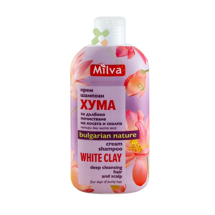 КРЕМ ШАМПОАН ЗА КОСА С ХУМА 200 мл / MILVA WHITE CLAY CREAM SHAMPOO