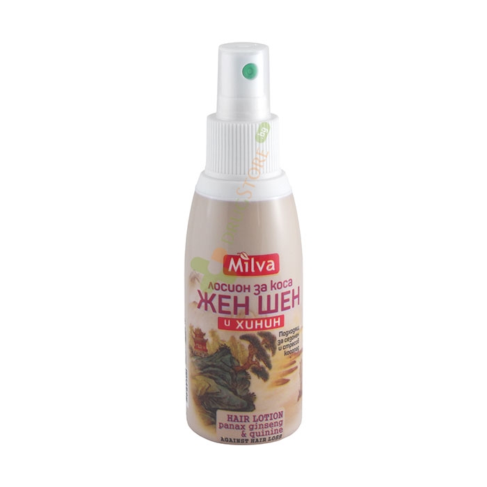 ЛОСИОН ЗА КОСА С ЖЕН ШЕН И ХИНИН 100 мл / MILVA HAIR LOTION WITH GINSENG AND QUININE