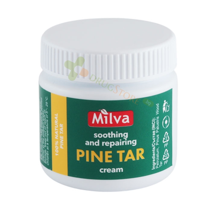 УСПОКОЯВАЩ И ВЪЗСТАНОВЯВАЩ КАТРАНЕН КРЕМ 30 г / MILVA SOOTHING AND REPAIRING PINE TAR CREAM