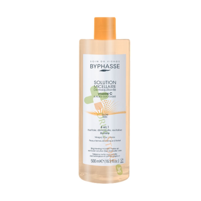 МИЦЕЛАРНА ВОДА С ВИТАМИН C И ГЛИКОЛОВА КИСЕЛИНА 500 мл / BYPHASSE MICELLAR MAKE-UP REMOVER SOLUTION VITAMIN C &amp; GLYCOLIC ACID