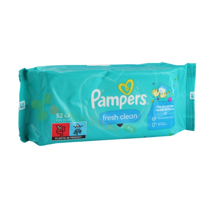 МОКРИ КЪРПИ ПАМПЕРС ФРЕШ КЛИЙН 52 броя / PROCTER &amp; GAMBLE PAMPERS WET WIPES PAMPERS FRESH CLEAN