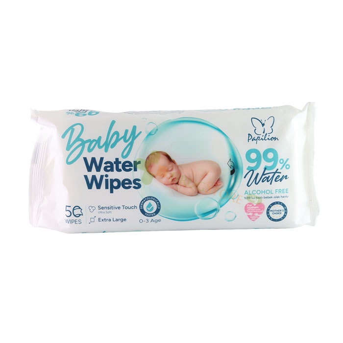 МОКРИ КЪРПИ ПАПИЛИОН БЕБЕ с 99% вода 50 броя / PAPILION WET WIPES BABY