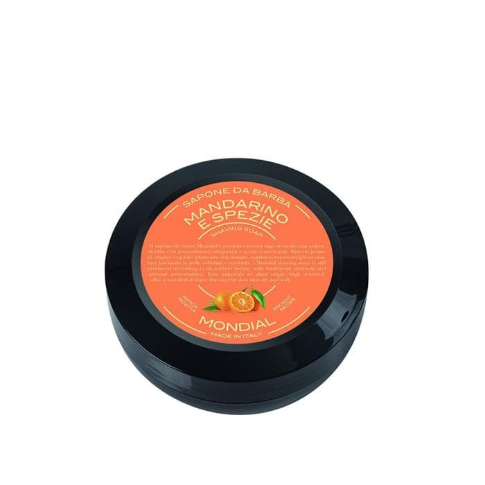 САПУН ЗА БРЪСНЕНЕ С АРОМАТ НА МАНДАРИНА И ПОДПРАВКИ 60 гр. / MONDIAL MANDARIN AND SPICE SHAVING SOAP
