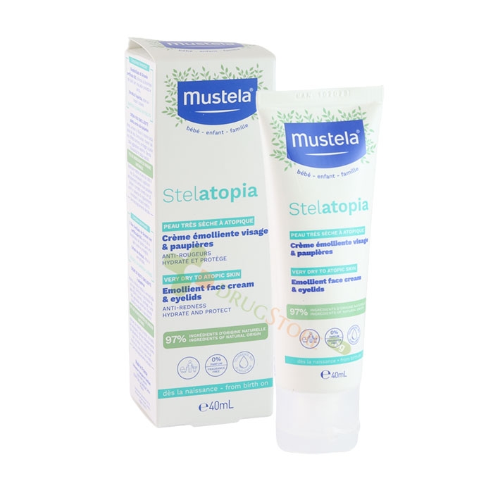 МУСТЕЛА STELATOPIA КРЕМ ЕМОЛИЕНТ ЗА ЛИЦЕ И КЛЕПАЧИ 40 мл / MUSTELA STELATOPIA EMOLLIENT FACE CREAM AND EYELIDS