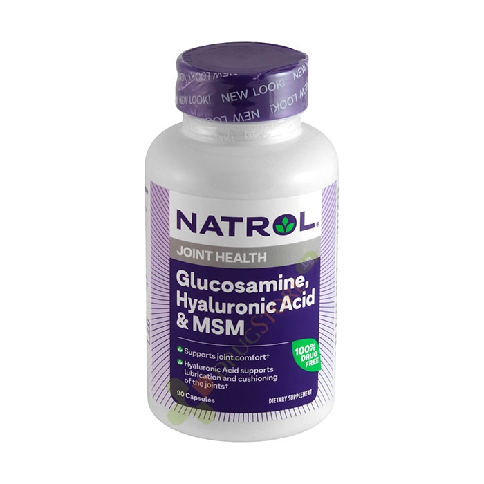 НАТРОЛ ГЛЮКОЗАМИН, ХИАЛУРОНОВА КИСЕЛИНА И МСМ капсули 90 броя / NATROL GLUCOSAMINE, HYALURONIC ACID AND MSM