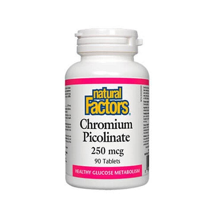 НАТУРАЛ ФАКТОРС ХРОМ ПИКОЛИНАТ таблетки 250 мкг 90 броя / NATURAL FACTORS CHROMIUM PICOLINATE