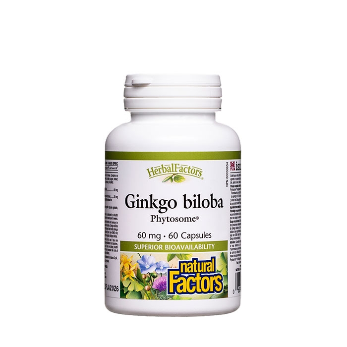 ГИНКО БИЛОБА ФИТОЗОМИ капсули 60 мг 60 броя / NATURAL FACTORS GINKGO BILOBA PHYTOSOME