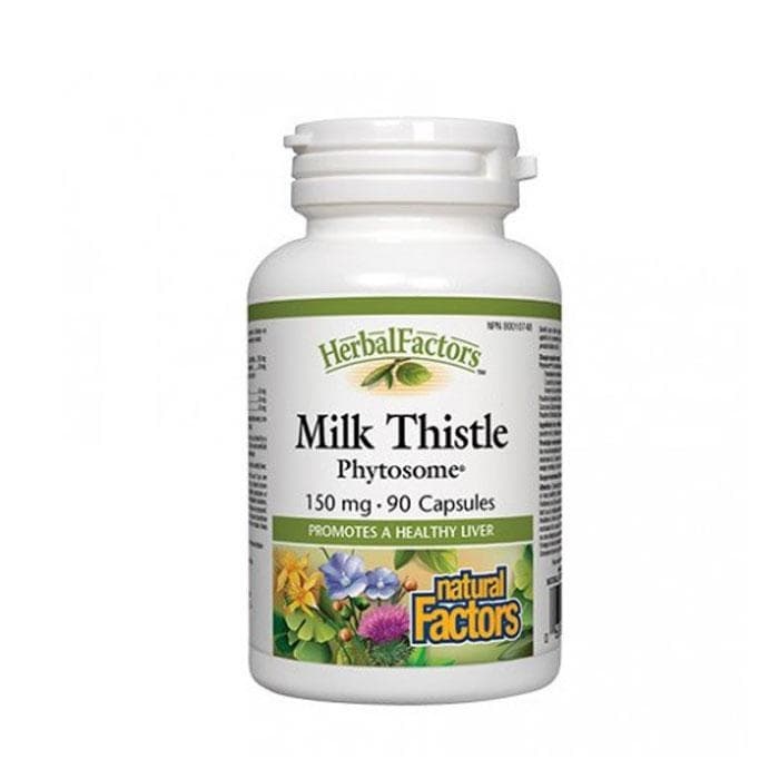 НАТУРАЛ ФАКТОРС БЯЛ ТРЪН ФИТОЗОМИ капсули 150 мг 90 броя / NATURAL FACTORS MILK THISTLE PHYTOSOME