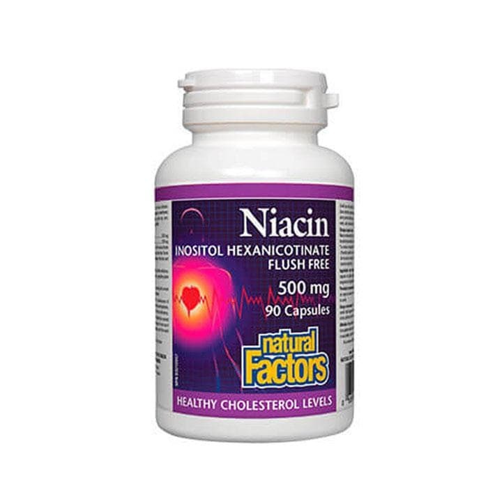 НАТУРАЛ ФАКТОРС НИАЦИН ИНОЗИТОЛ ХЕКСАНИКОТИНАТ капсули 500 мг 90 броя / NATURAL FACTORS NIACIN INOSITOL HEXANICOTINATE