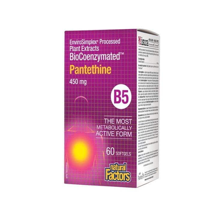 НАТУРАЛ ФАКТОРС ПАНТЕТИН ВИТАМИН B5 капсули 450 мг 60 броя / NATURAL FACTORS PANTETHINE VITAMIN B5
