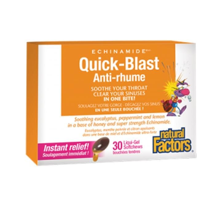 НАТУРАЛ ФАКТОРС КУИК БЛАСТ дъвчащи капсули 85 мг 30 броя / NATURAL FACTORS QUICK - BLAST
