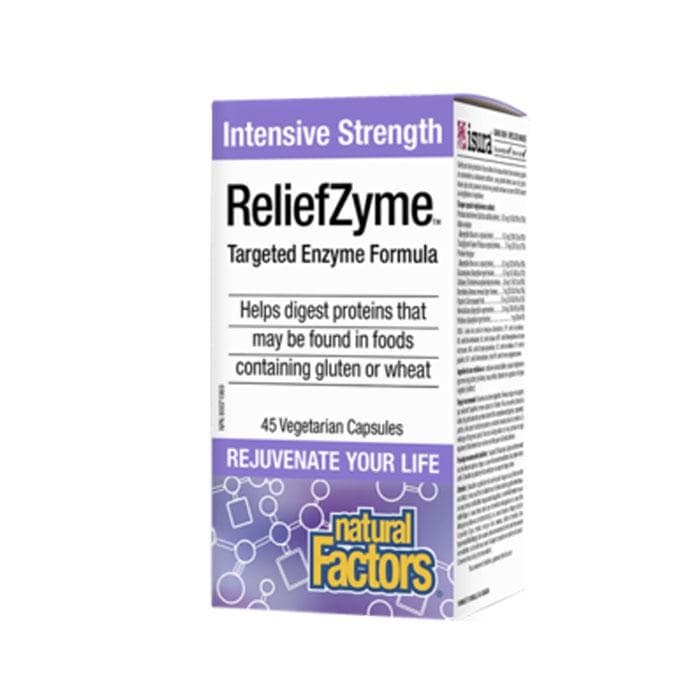 НАТУРАЛ ФАКТОРС РЕЛИЙФ ЕНЗИМНА ФОРМУЛА капсули 295 мг 45 броя / NATURAL FACTORS RELIEFZYNE ENZYME FORMULA