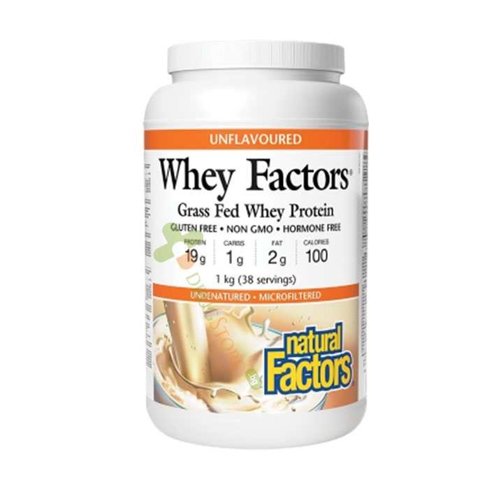 СУРОВАТЪЧЕН ПРОТЕИН прах неовкусен 1 кг / NATURAL FACTORS GRASS FED WHEY PROTEIN powder unflafoured