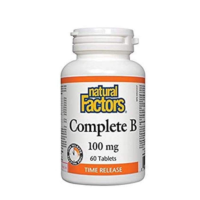 НАТУРАЛ ФАКТОРС ВИТАМИН Б КОМПЛЕКС TR таблетки 100 мг. 60 броя / NATURAL FACTORS COMPLETE B TIME RELEASE