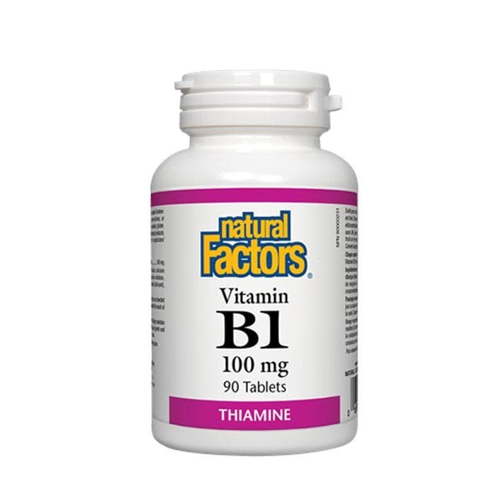 НАТУРАЛ ФАКТОРС ВИТАМИН B1 ТИАМИН таблетки 100 мг 90 броя / NATURAL FACTORS VITAMIN B1 THIAMINE