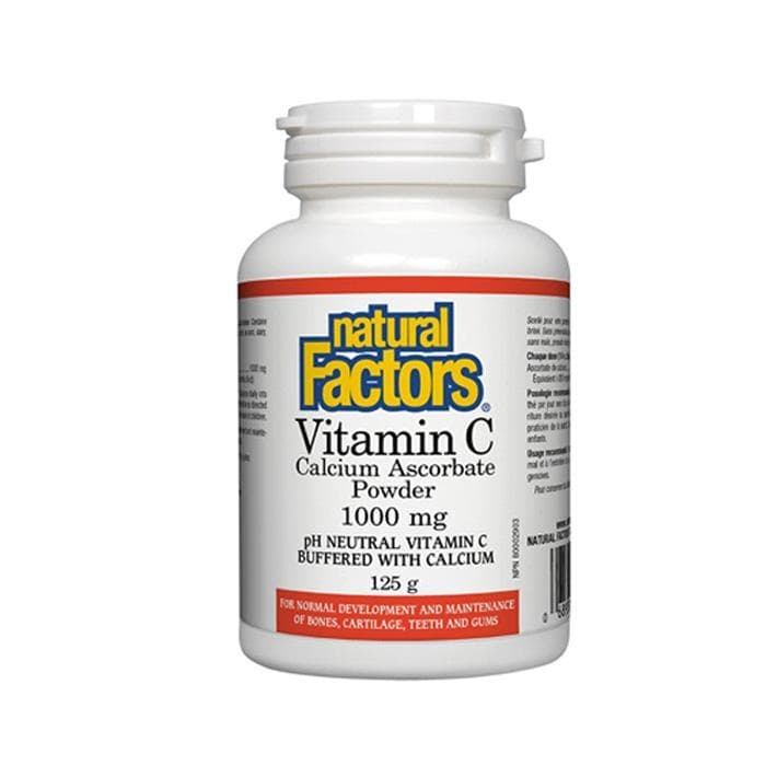 НАТУРАЛ ФАКТОРС ВИТАМИН C КАЛЦИЕВ АСКОРБАТ пудра 1000 мг 125 грама / NATURAL FACTORS VITAMIN C CALCIUM ASCORBATE