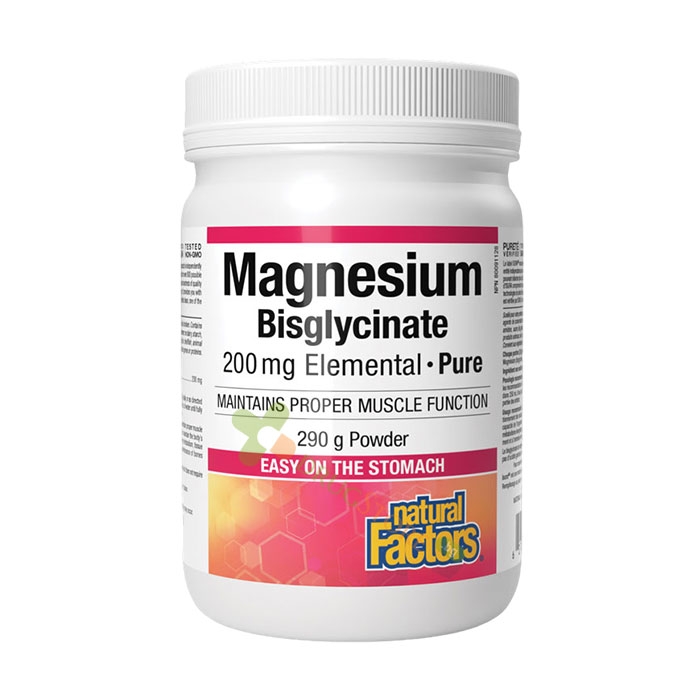НАТУРАЛ ФАКТОРС МАГНЕЗИЕВ БИСГЛИЦИНАТ пудра 290 г / NATURAL FACTORS MAGNESIUM BISGLYCINATE