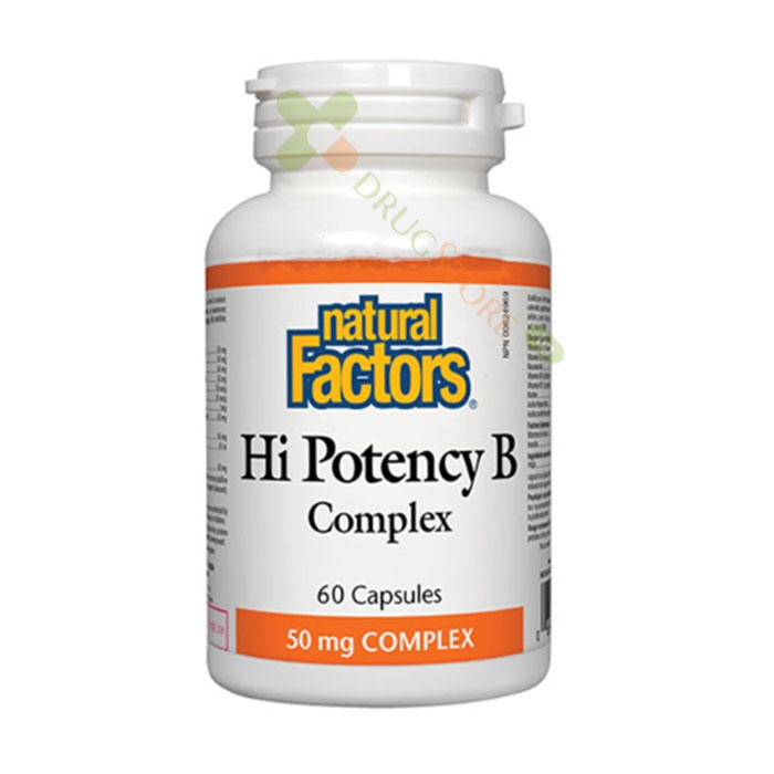 НАТУРАЛ ФАКТОРС ВИТАМИН B КОМПЛЕКС HI POTENCY капсули 50 мг 60 броя / NATURAL FACTORS HI POTENCY B COMPLEX