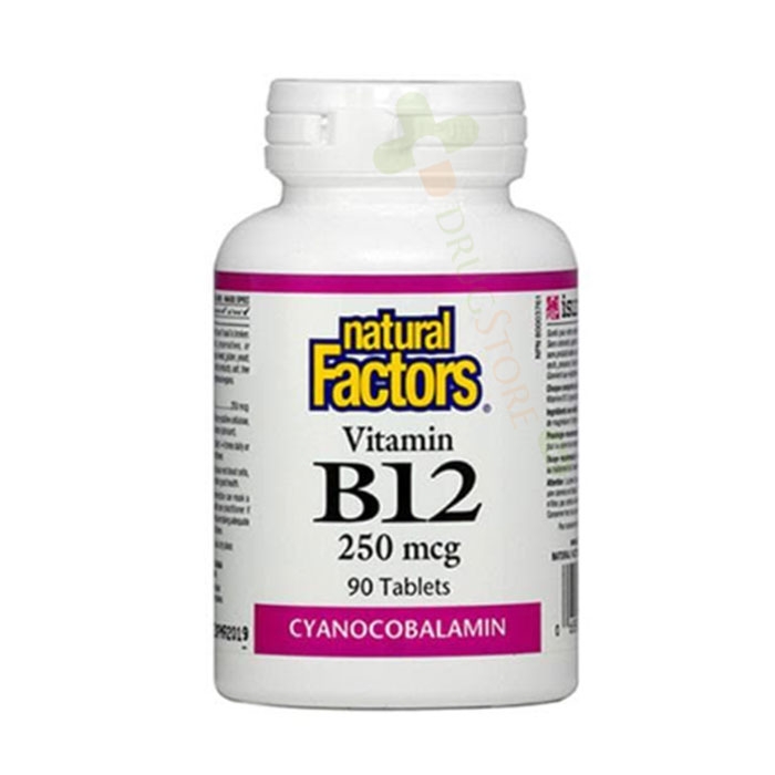 НАТУРАЛ ФАКТОРС ВИТАМИН Б12 таблетки 250 мкг 90 броя / NATURAL FACTORS VITAMIN B 12