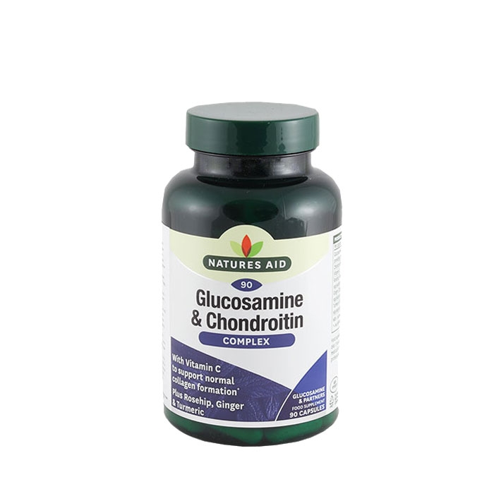 ГЛЮКОЗАМИН + ХОНДРОИТИН КОМПЛЕКС капсули 90 броя / NATURES AID GLUCOSAMINE + CHONDROITIN COMPLEX