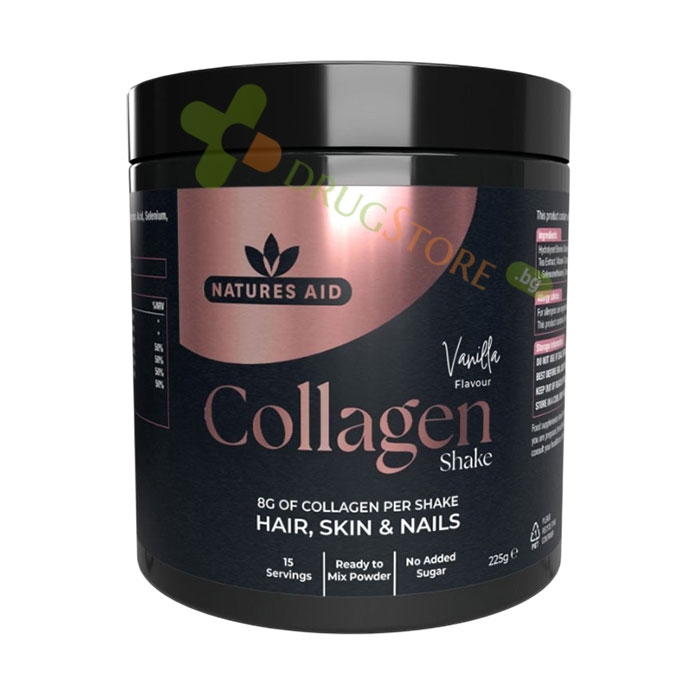 КОЛАГЕНОВ ШЕЙК ВАНИЛИЯ 8000 мг на прах 225 г / NATURES AID COLLAGEN SHAKE POWDER VANILLA